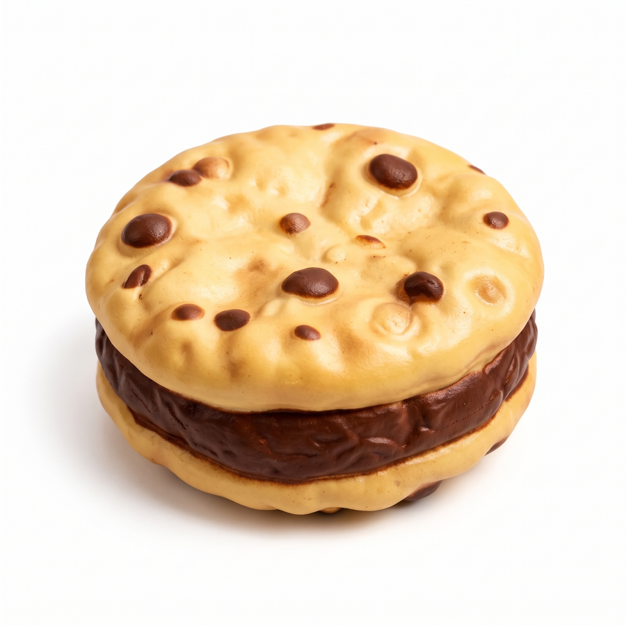 Chocolate chip sandwich cookie squishy design